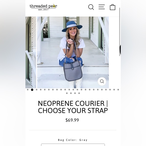 Threaded Pear Neoprene Courier Bag with “Choose Your Own” Wide Strap - Picture 4 of 5